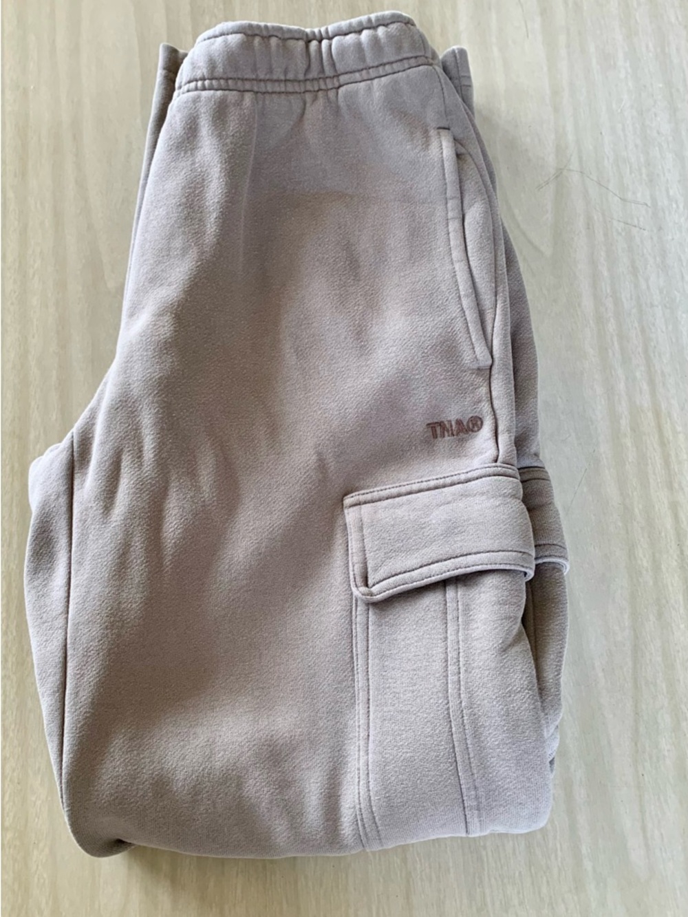 TNA Cargo Sweatpants in Light Taupe